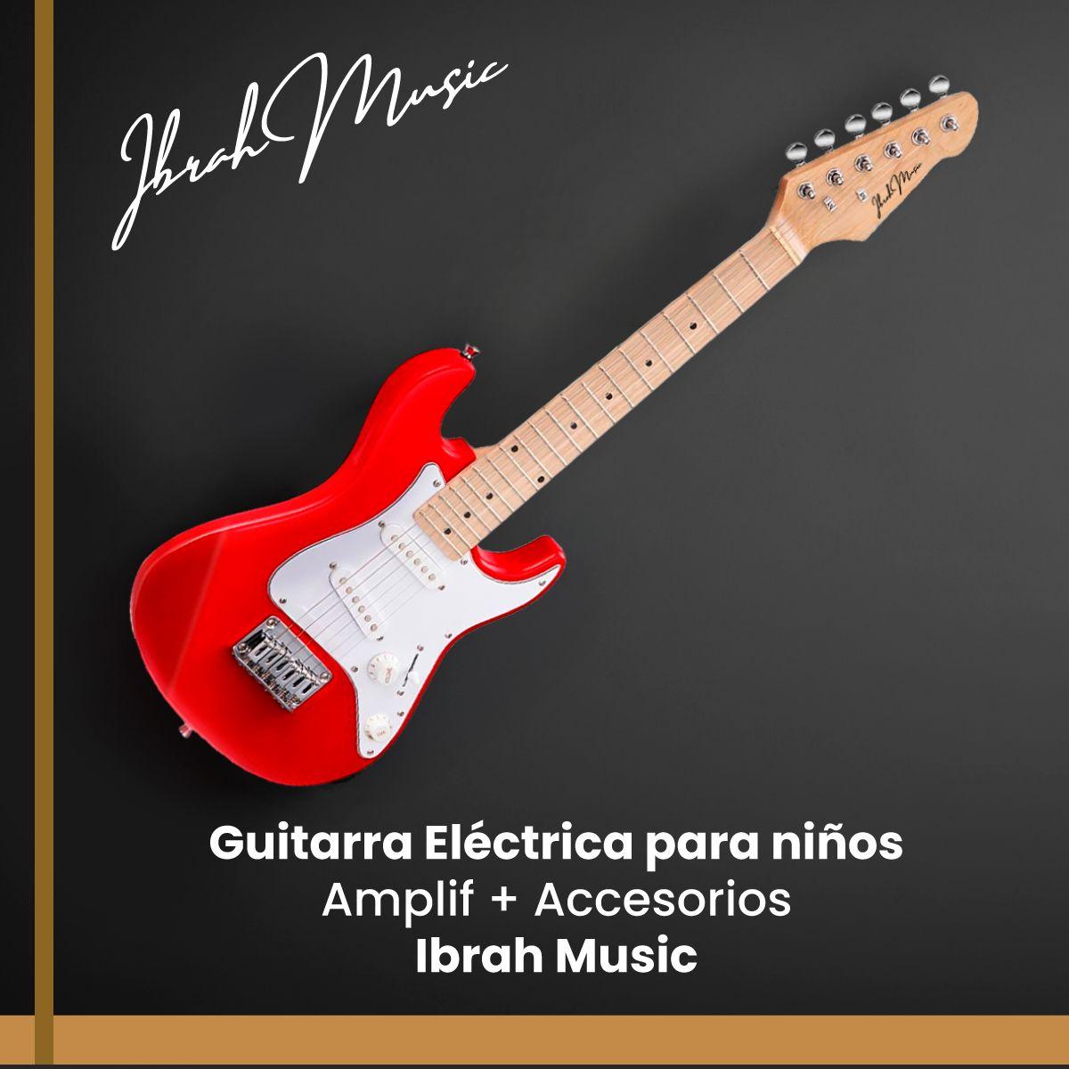 Guitarra Electrica Stratocaster Niño Ibrah 30 Pgds Amplif-6