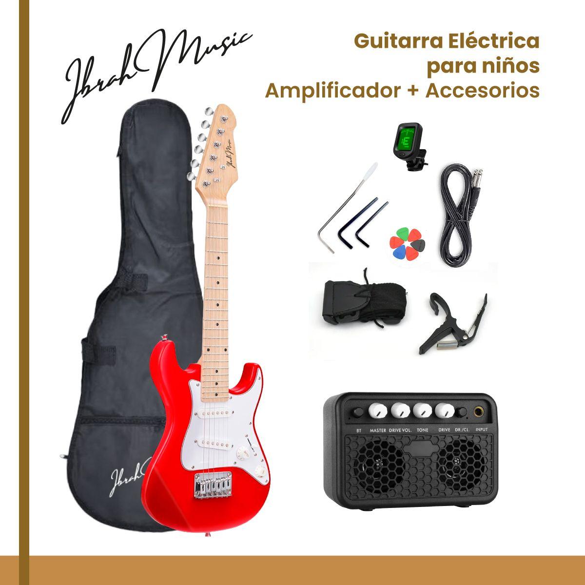 Guitarra Electrica Stratocaster Niño Ibrah 30 Pgds Amplif-7