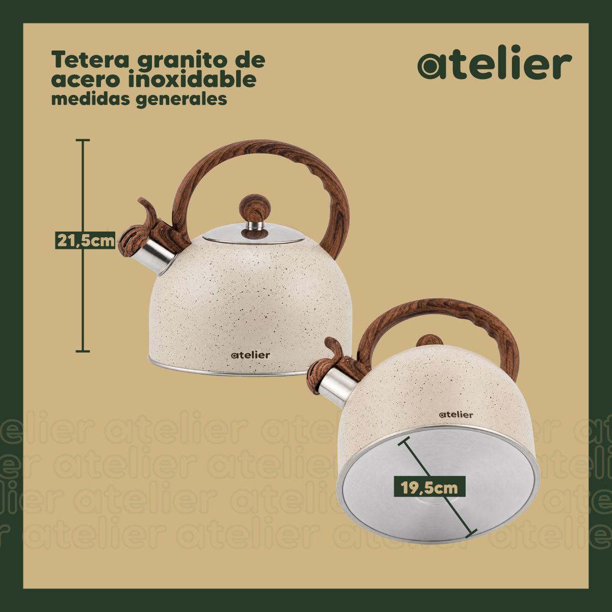 Tetera Acero Inoxidable 2.5 Litros Para Te Infuciones Atelier Color Granito -2