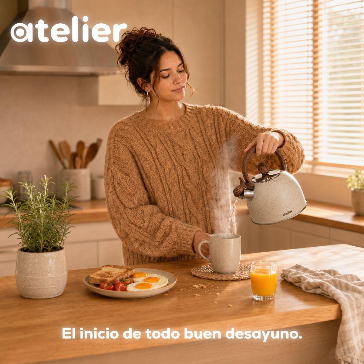 Tetera Acero Inoxidable 2.5 Litros Para Te Infuciones Atelier Color Granito -7