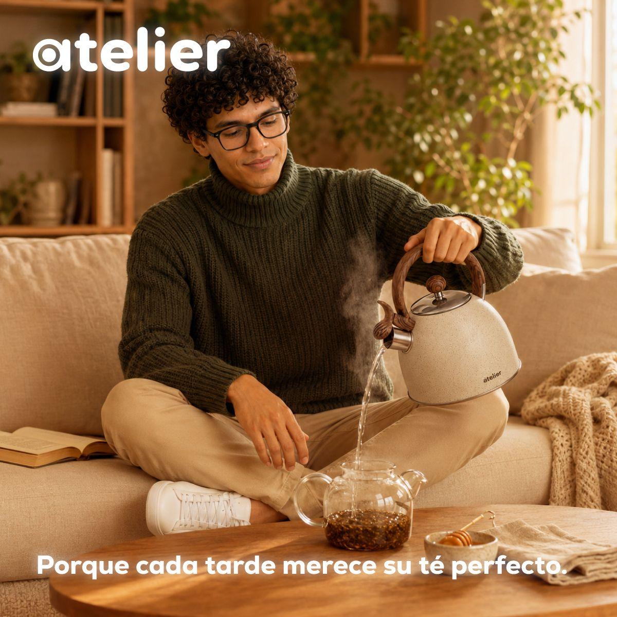 Tetera Acero Inoxidable 2.5 Litros Para Te Infuciones Atelier Color Granito -8