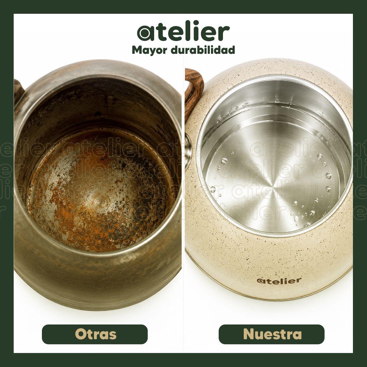 Tetera Acero Inoxidable 2.5 Litros Para Te Infusiones Atelier Color Granito -6
