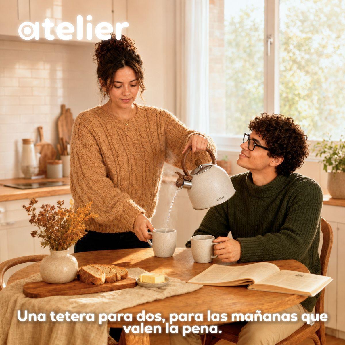 Tetera Acero Inoxidable 2.5 Litros Para Te Infusiones Atelier Color Granito -9