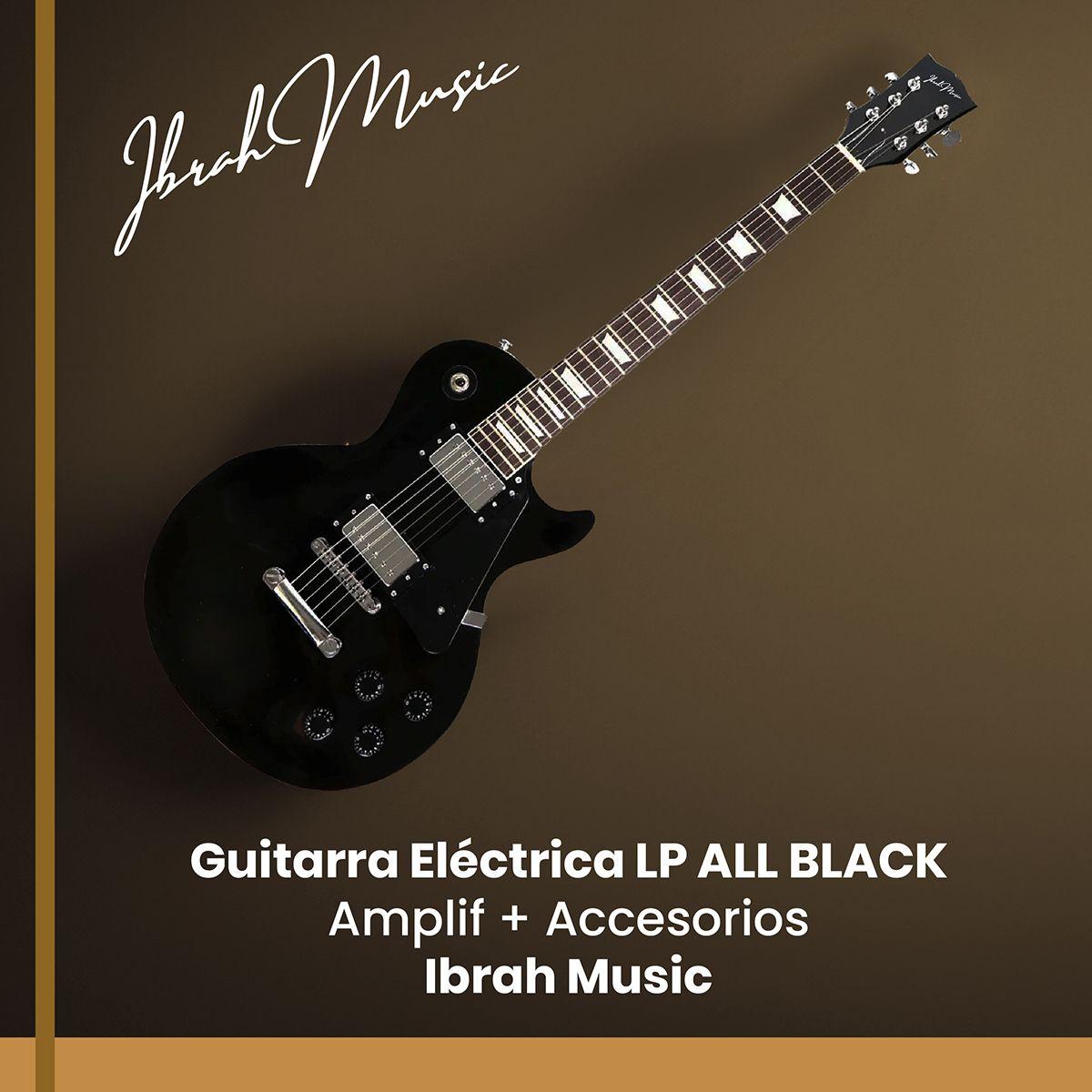 Guitarra Electrica LP Ibrah + Amplif + Accesorios all black-7