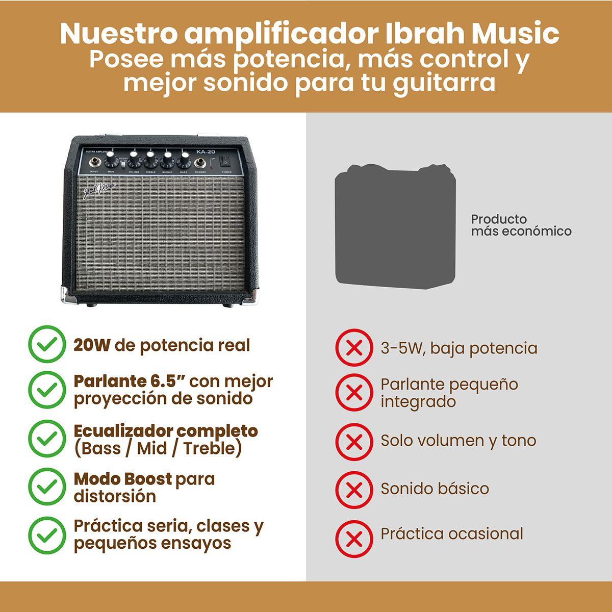 Guitarra Electrica LP Ibrah + Amplif + Accesorios all black-7