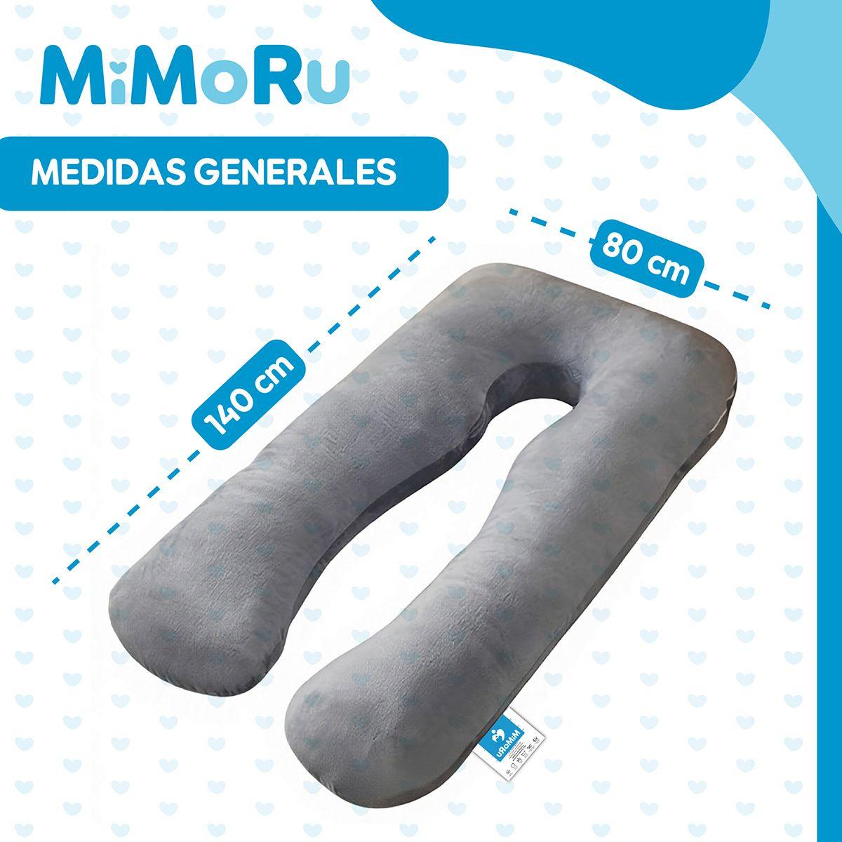 Cojin Maternal De Lactancia Embarazada Mimoru Almohada U Funda Extra Suave Antimolestia Gris-3