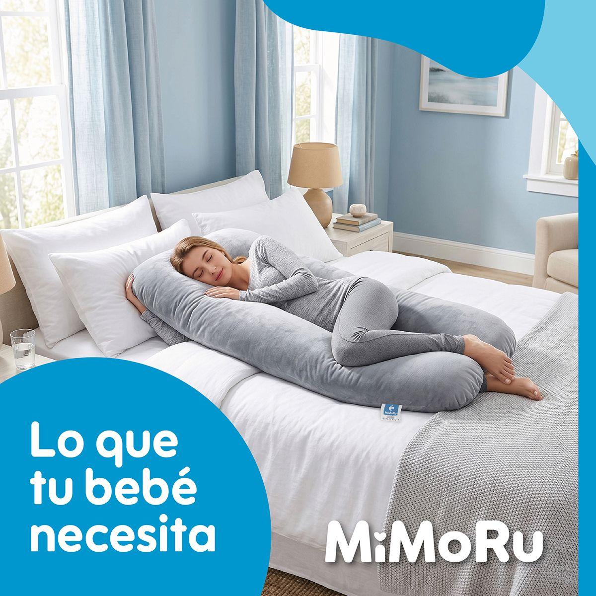 Cojin Maternal De Lactancia Embarazada Mimoru Almohada U Funda Extra Suave Antimolestia Gris-9