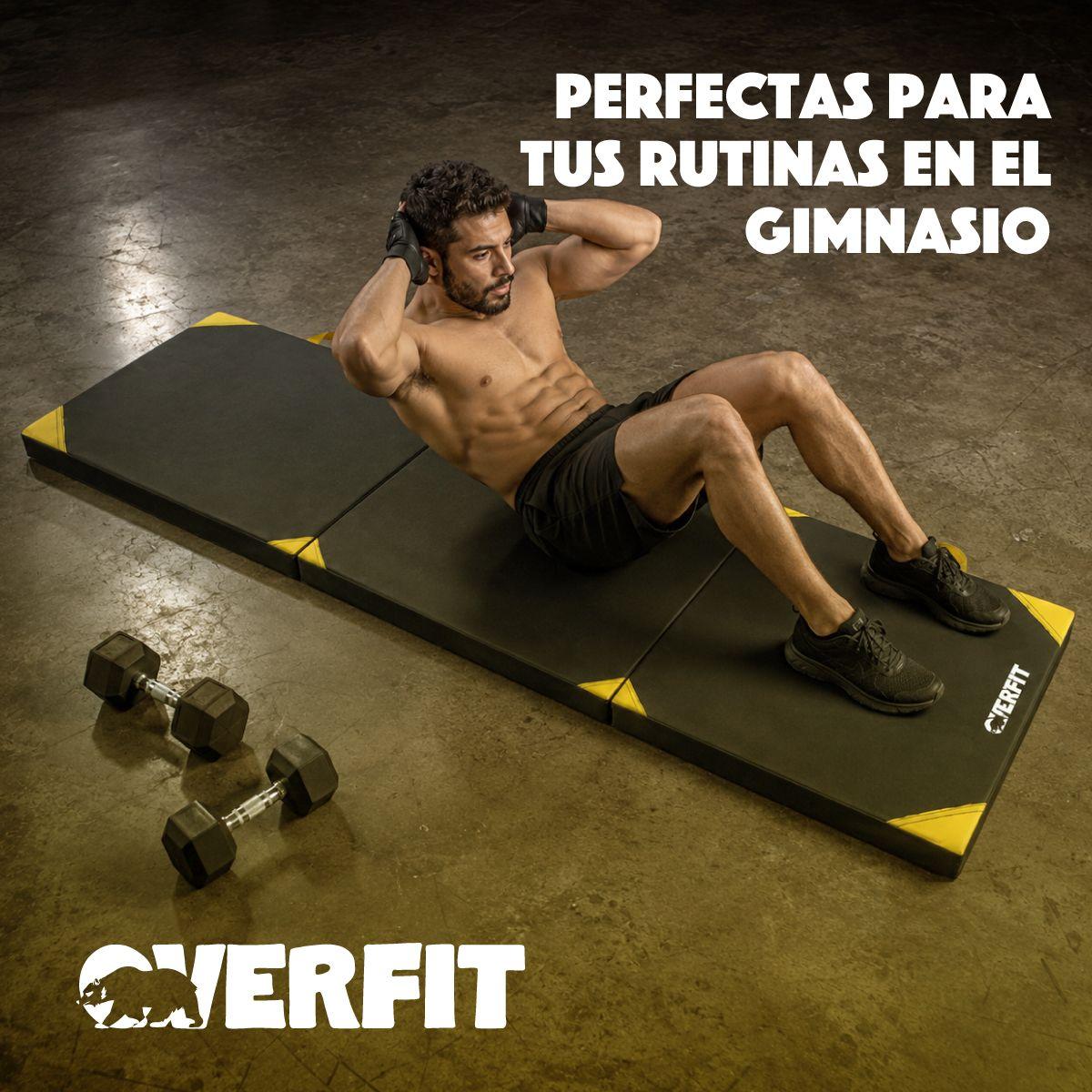 Colchoneta Deportiva Triple Overfit Ejercicios Plegable Negro-7