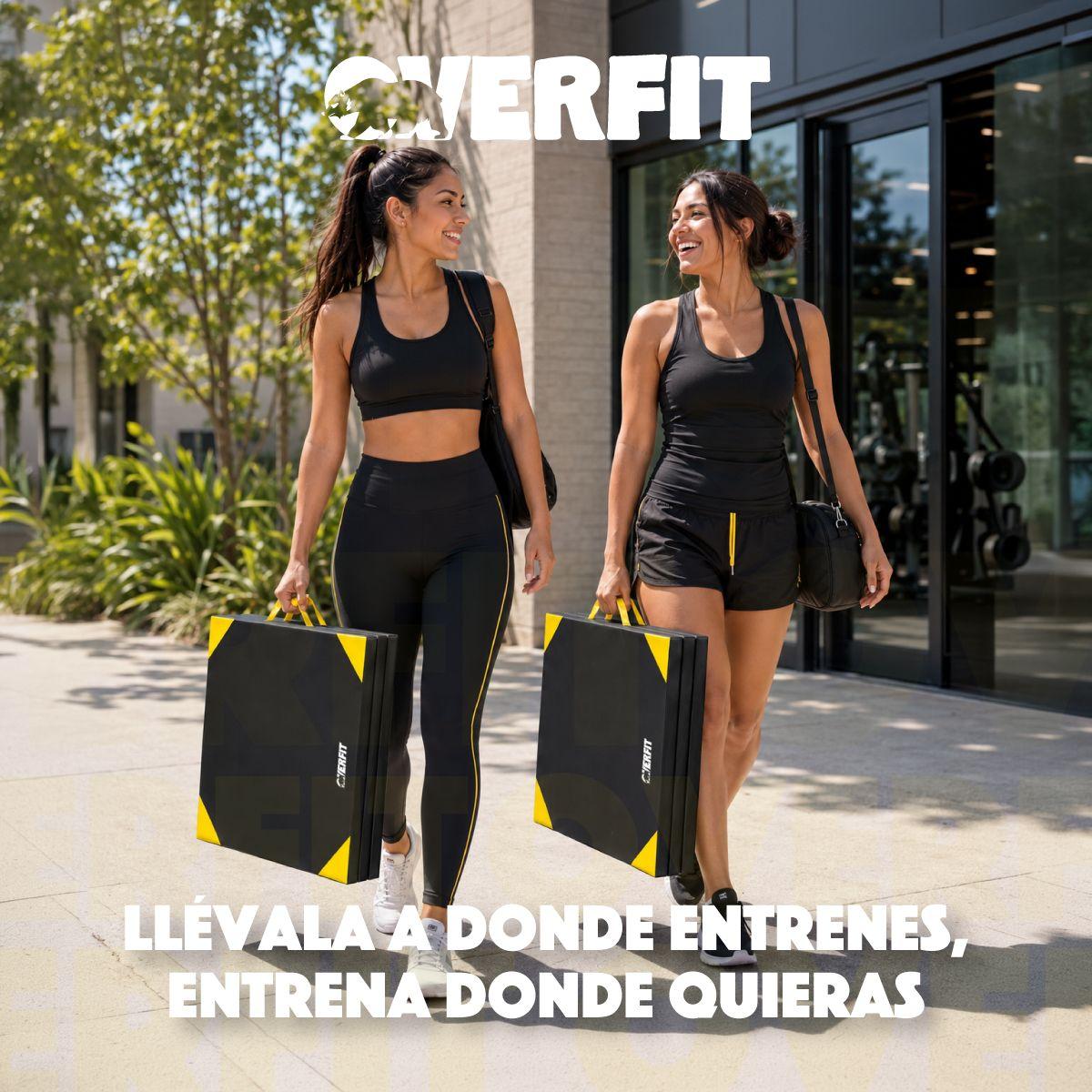 Colchoneta Deportiva Triple Overfit Ejercicios Plegable Negro-8