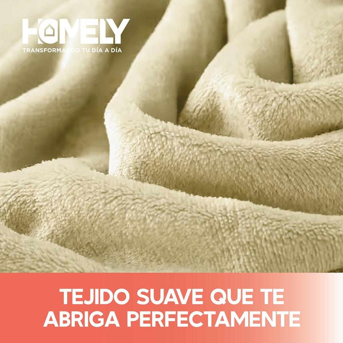 Frazada Polar Termica 2 Plazas Homely Manta 150x200cm Beige-3