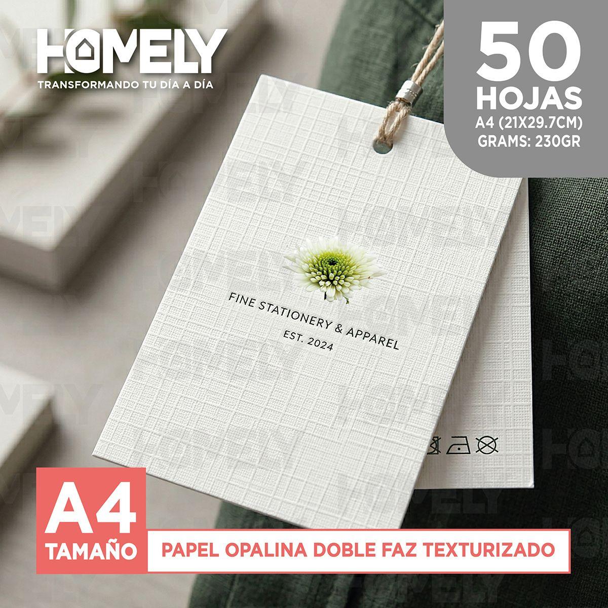 Papel Opalina Texturizada A4 230 Gramos Homely 50 Hojas-8