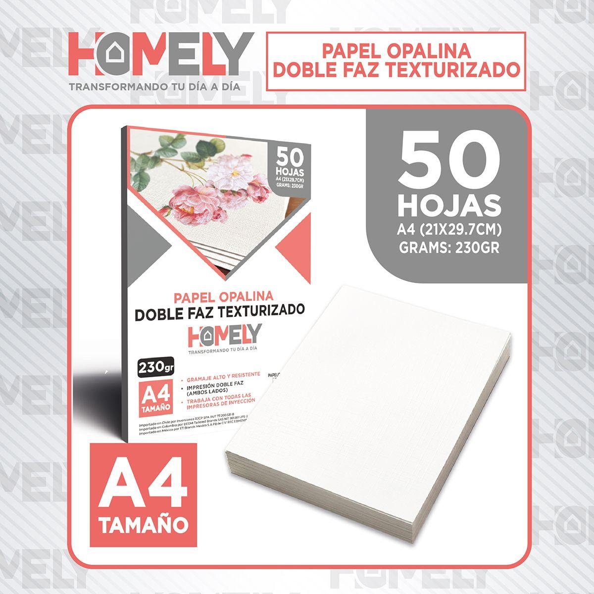 Papel Opalina Texturizada A4 230 Gramos Homely 50 Hojas-9