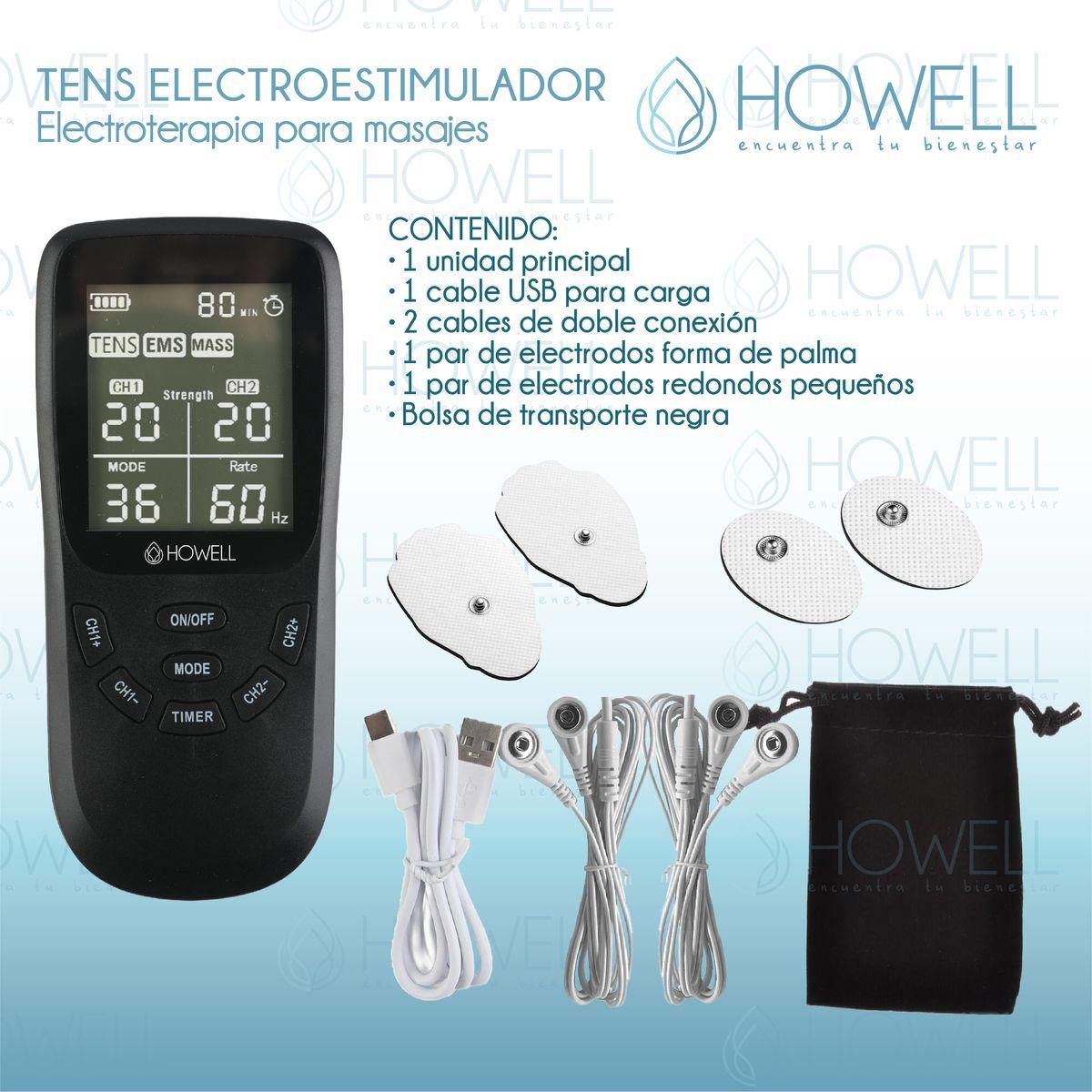Tens Electroestimulador Muscular 36 Modos Howell EMS Dual-2