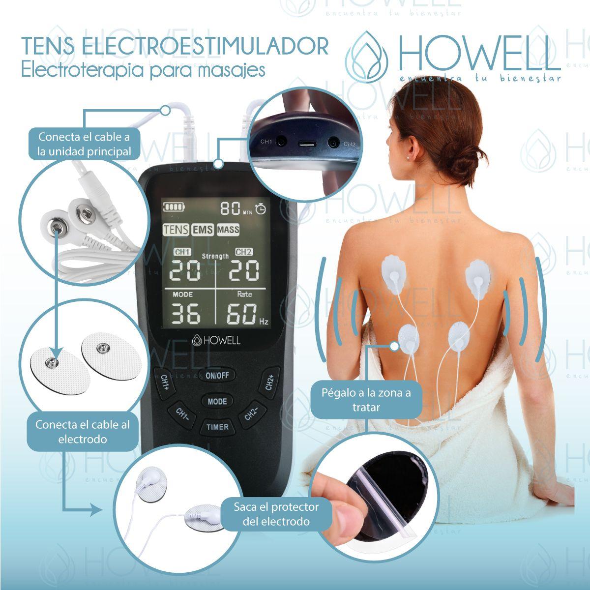 Tens Electroestimulador Muscular 36 Modos Howell EMS Dual-4