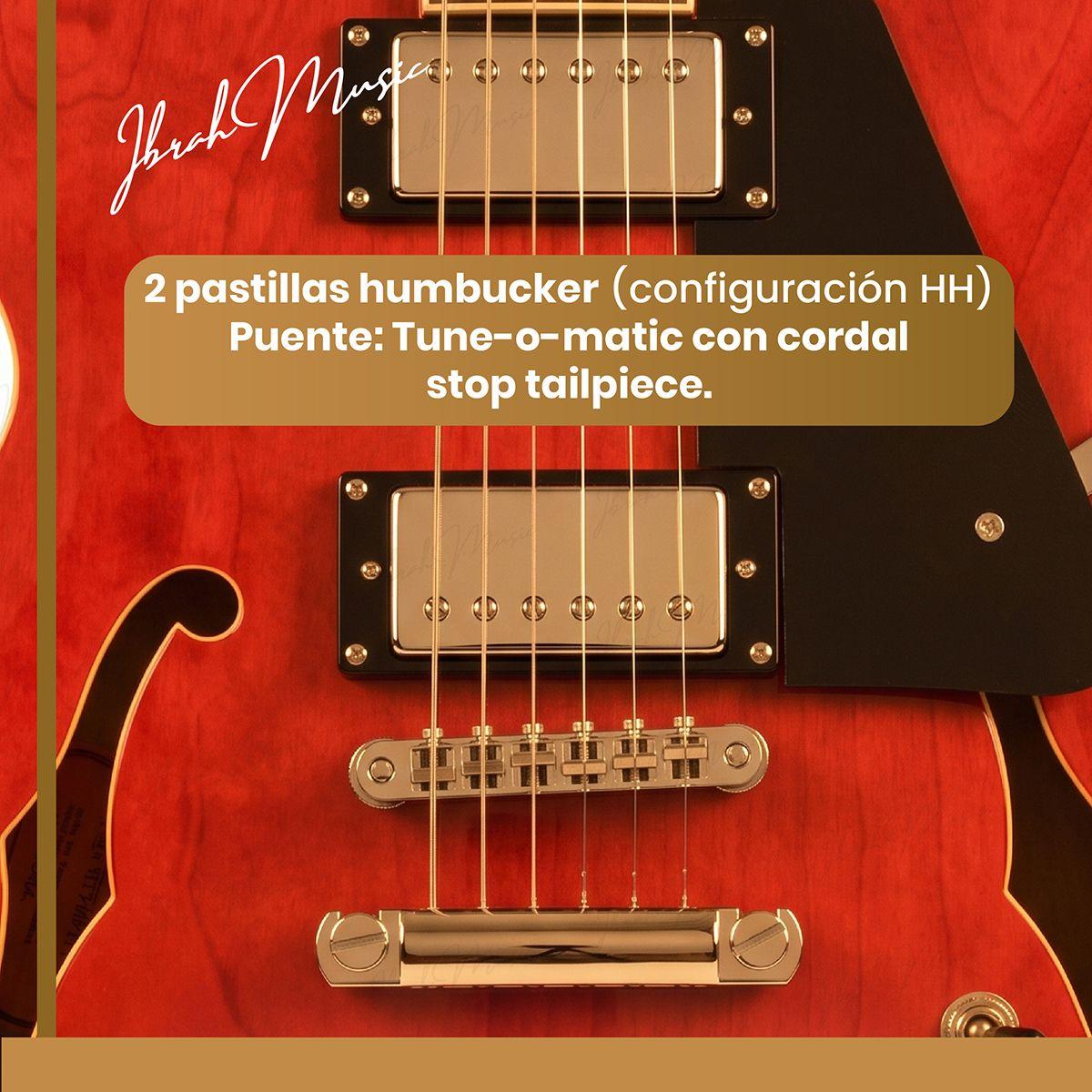 Guitarra Electrica Ibrah Music Semi-Hollow Roja + Amplificador 20W + Accesorios-6