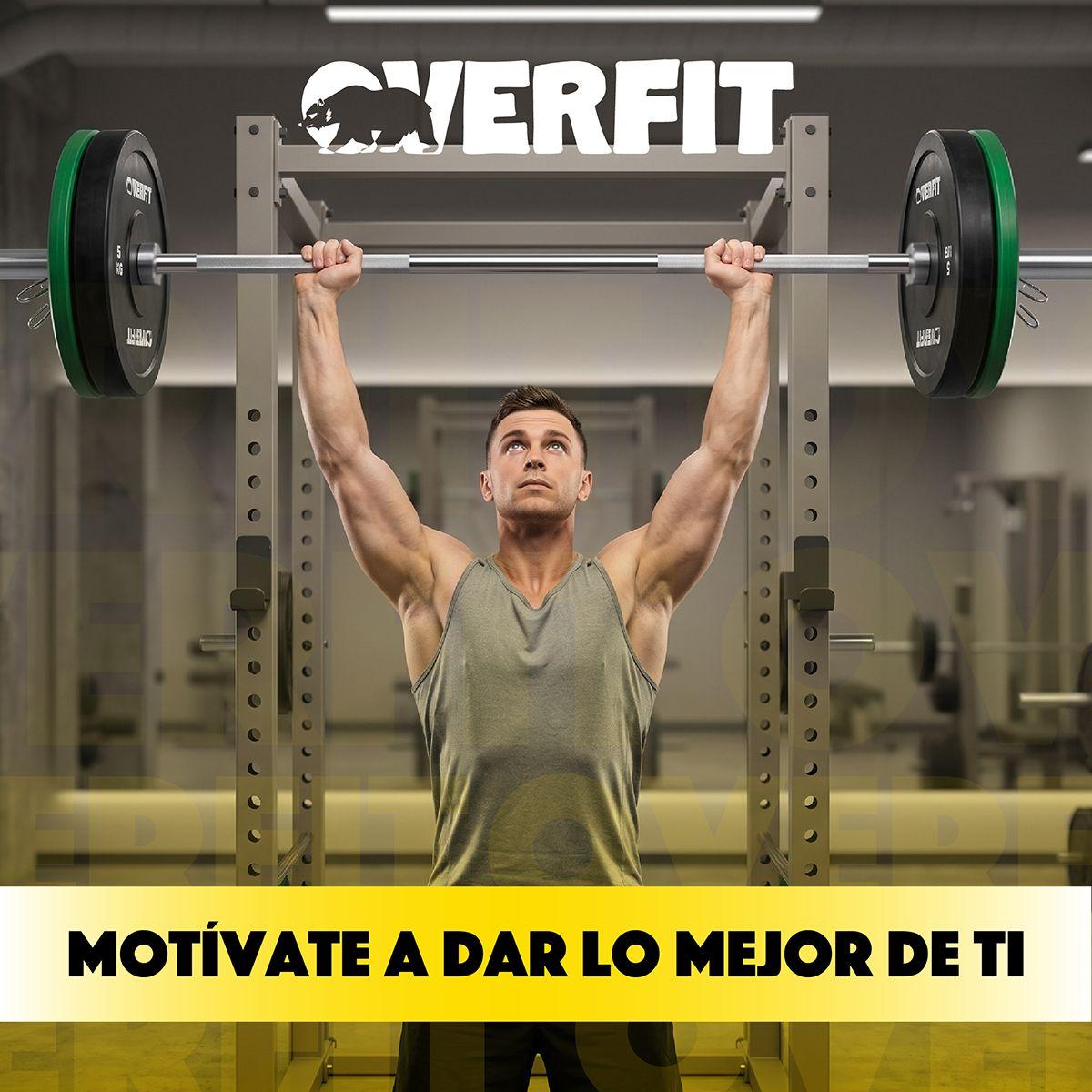 Barra Olimpica De Forma Recta 16kg Overfit De 2.2 Metros Plateado-8