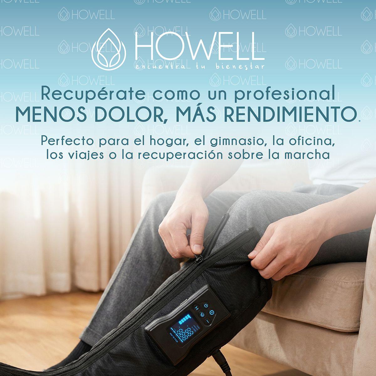 Bota De Compresion Equipo Presoterapia Para Pierna Masajeador Aire Inalambrico Howell Negro  -4
