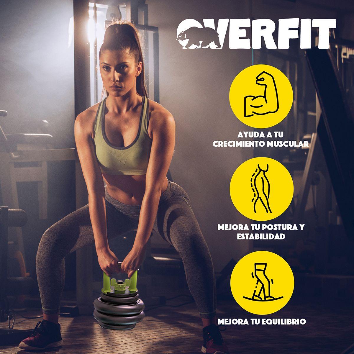 Set Mancuernas + Barra + Kettlebell Unibles Overfit 20kg-4