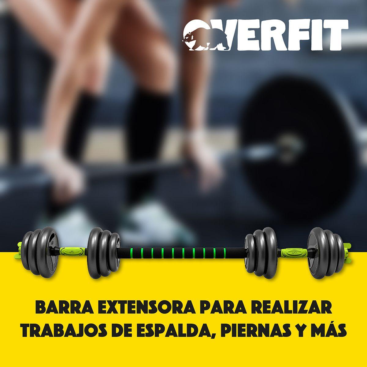Set Mancuernas + Barra + Kettlebell Unibles Overfit 20kg-6