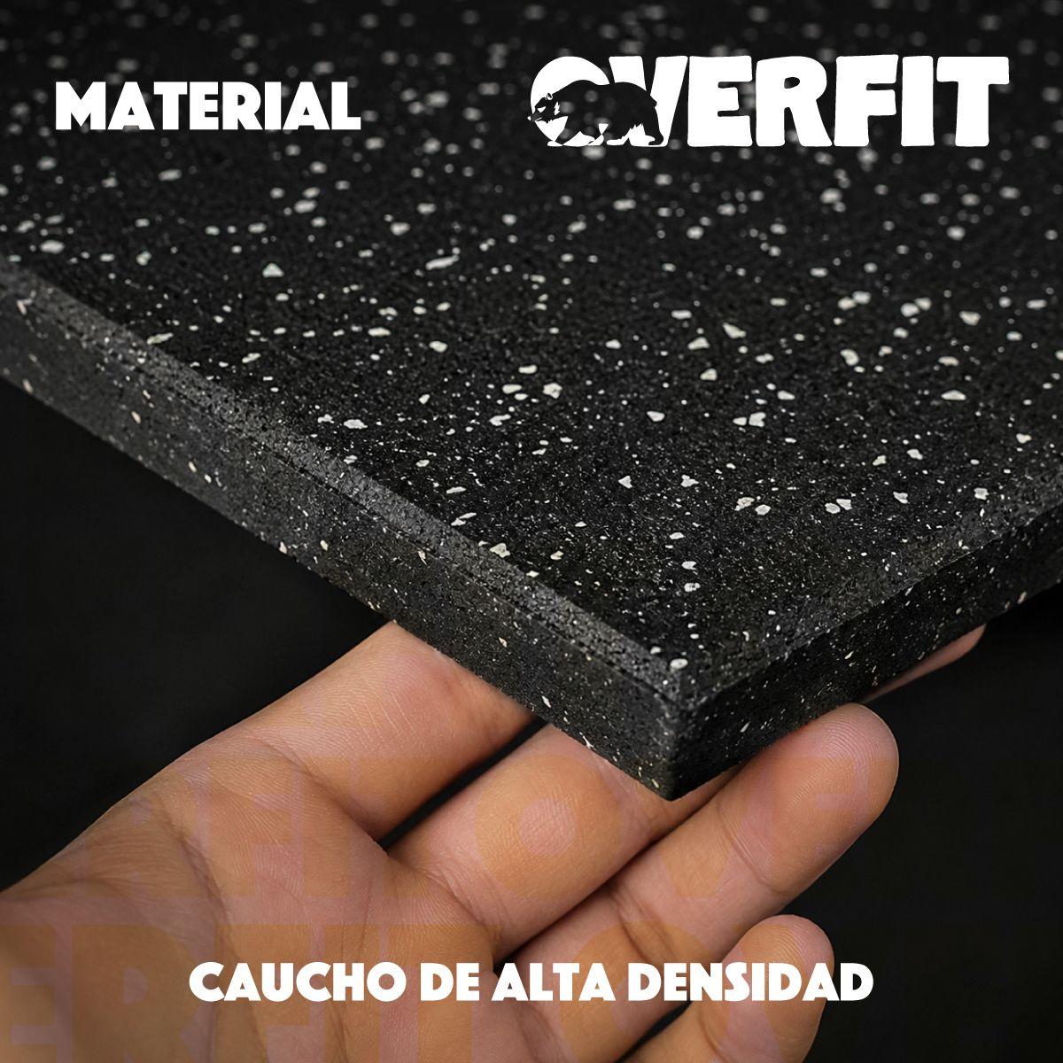 Piso de Caucho Para Gimnasio 50x50x2 Cm Overfit Gym De Alta Densidad Y Intensidad Pack x2-4