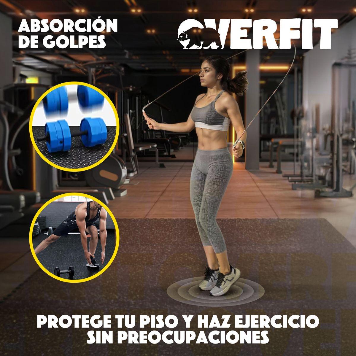 Piso de Caucho Para Gimnasio 50x50x2 Cm Overfit Gym De Alta Densidad Y Intensidad Pack x2-5