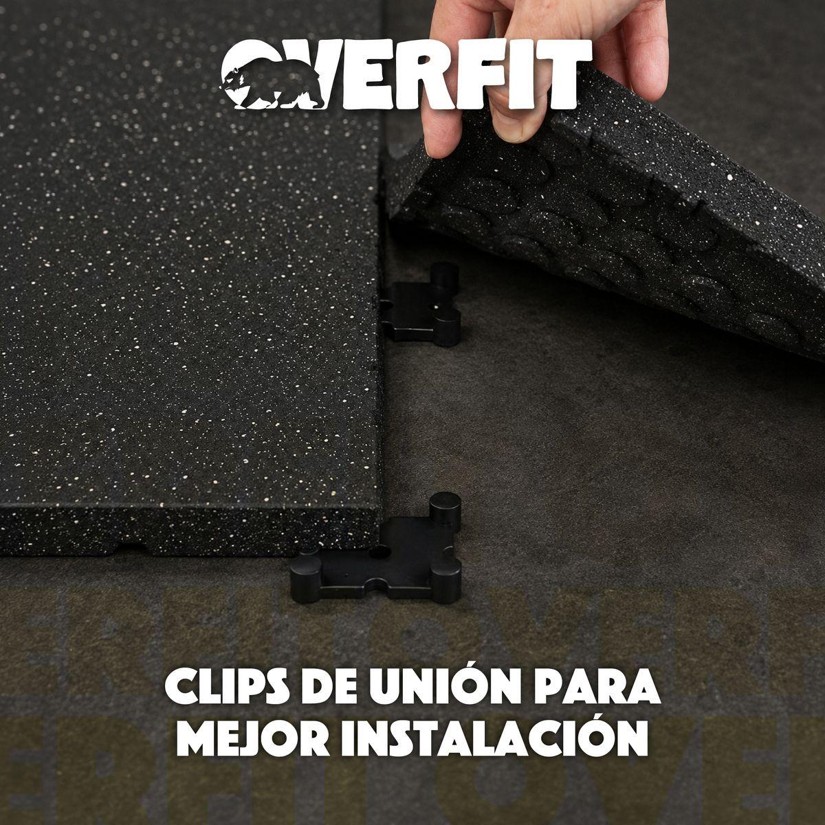 Piso de Caucho Para Gimnasio 50x50x2 Cm Overfit Gym De Alta Densidad Y Intensidad Pack x2-6