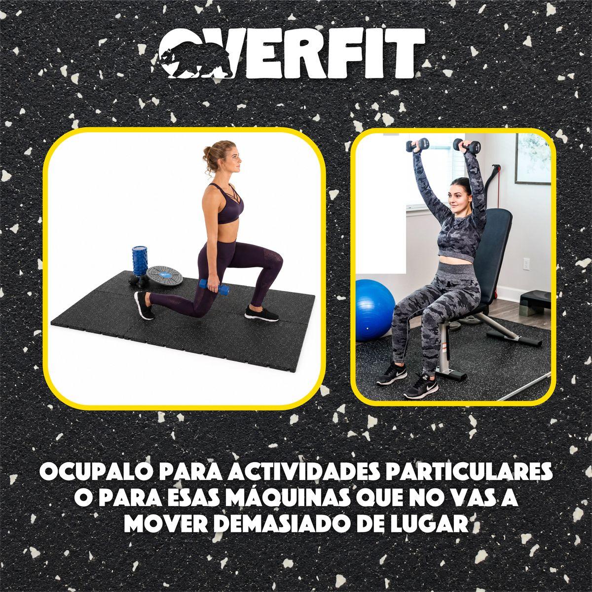Piso de Caucho Para Gimnasio 50x50x2 Cm Overfit Gym De Alta Densidad Y Intensidad Pack x2-7