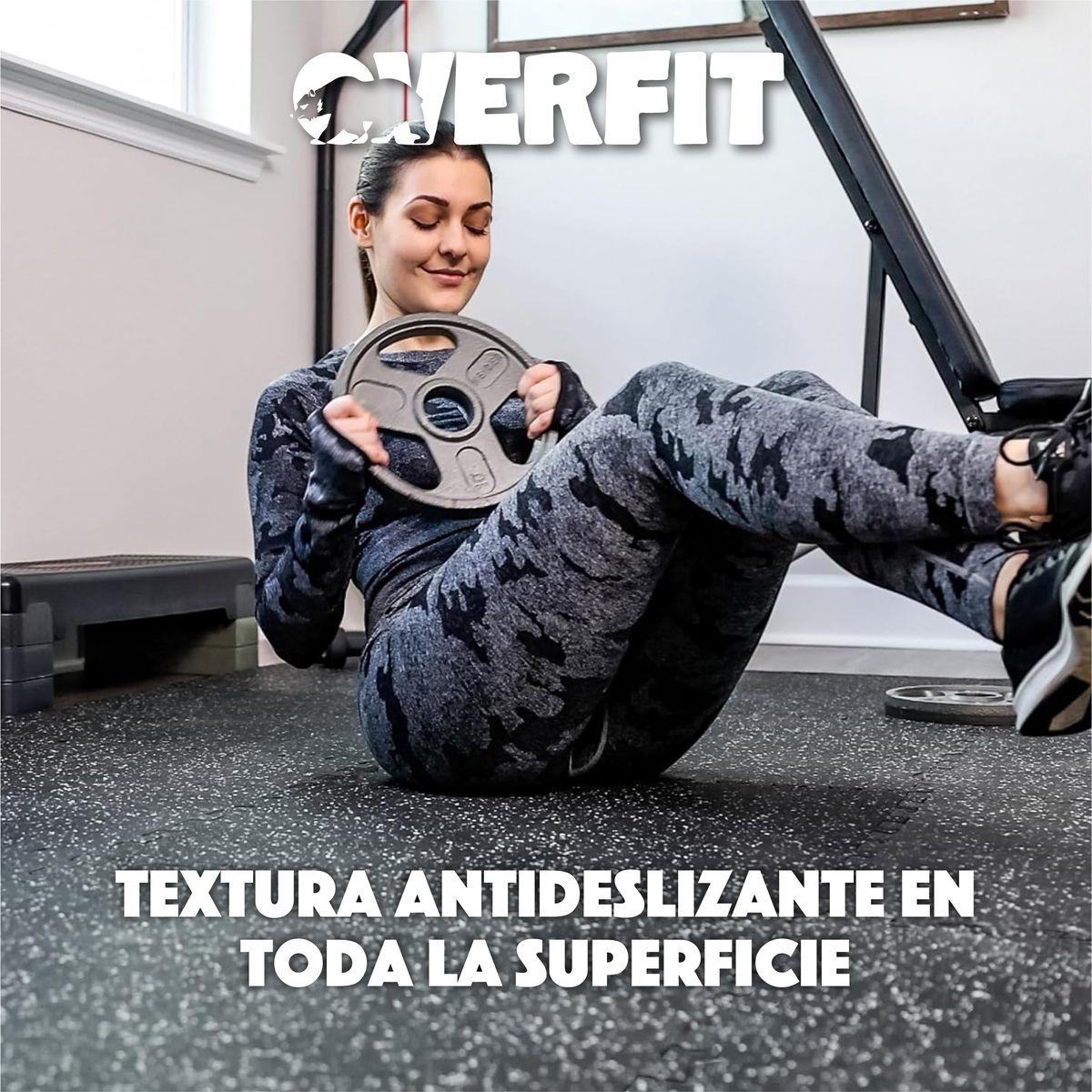 Piso de Caucho Para Gimnasio 50x50x2 Cm Overfit Gym De Alta Densidad Y Intensidad Pack x2-8