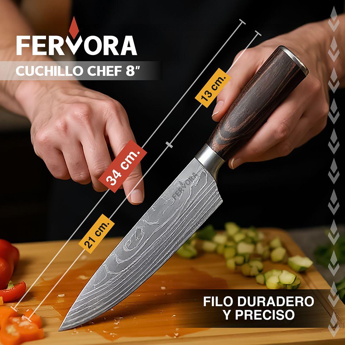 Cuchillo Chef 21 Cm Fervora Profesional de Cocina Acero Inox-1