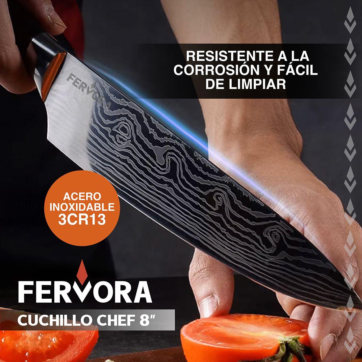 Cuchillo Chef 21 Cm Fervora Profesional de Cocina Acero Inox-2