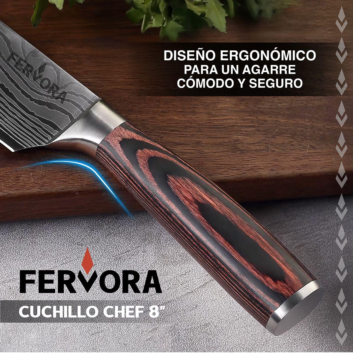 Cuchillo Chef 21 Cm Fervora Profesional de Cocina Acero Inox-4