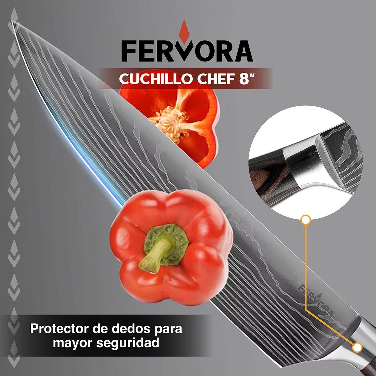 Cuchillo Chef 21 Cm Fervora Profesional de Cocina Acero Inox-5