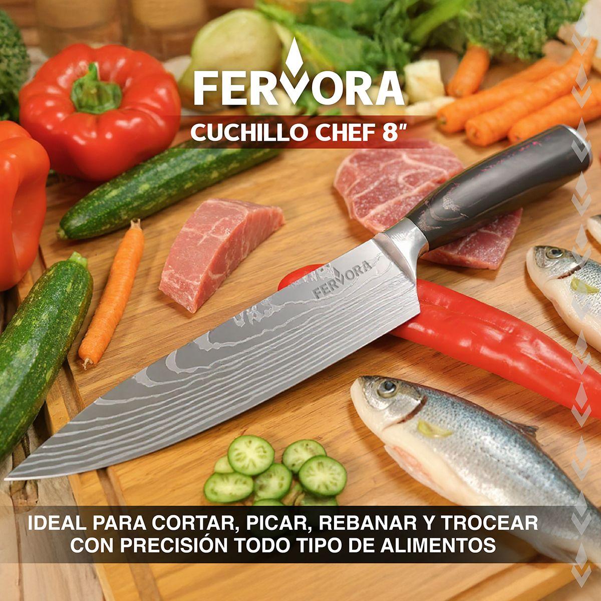 Cuchillo Chef 21 Cm Fervora Profesional de Cocina Acero Inox-7