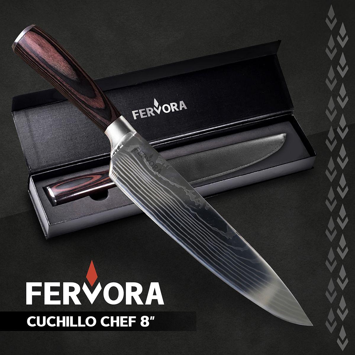 Cuchillo Chef 21 Cm Fervora Profesional de Cocina Acero Inox-9