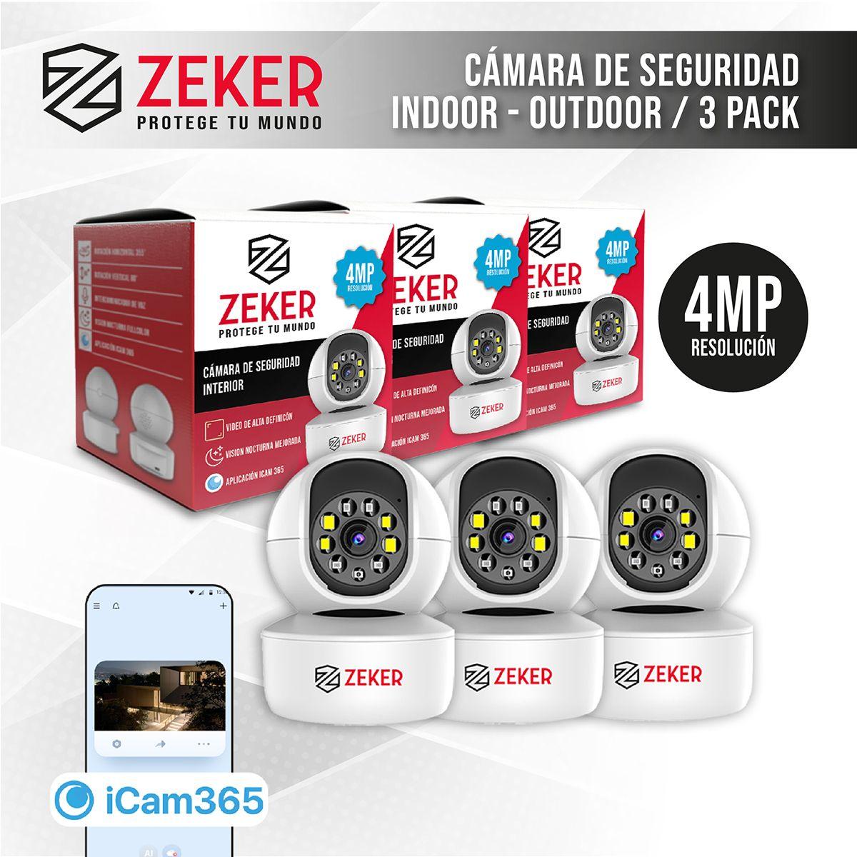 Pack X3 Camara De Seguridad Interior Wifi Ip Zeker 4mp 5g-9
