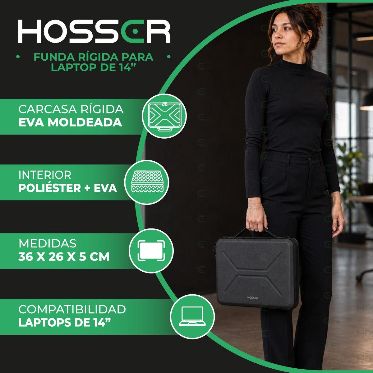 Funda Para Notebook 14 Pulgadas Hardcase Hosser Bolso De Laptop Color Negro-2
