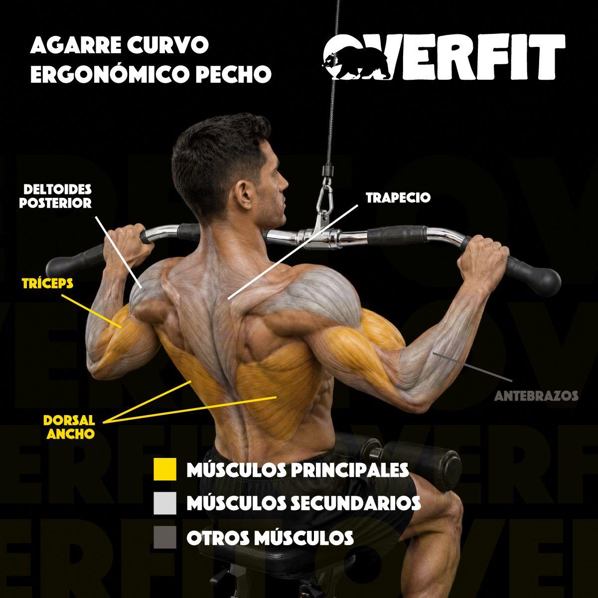 Barra Traccion Triceps Ergonomico Pro Overfit Gym Polea-5