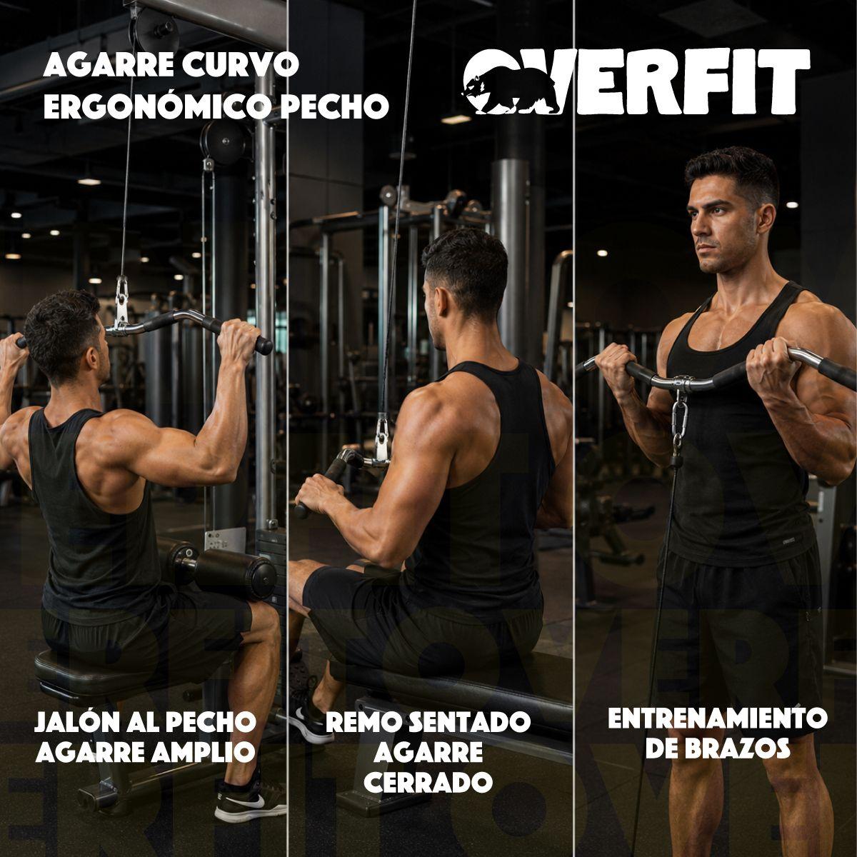 Barra Traccion Triceps Ergonomico Pro Overfit Gym Polea-6