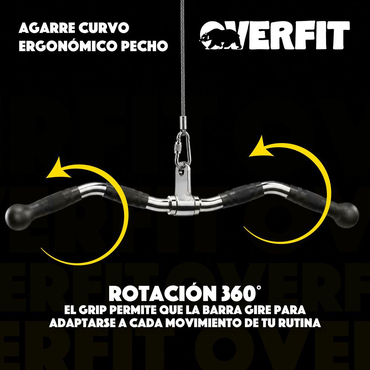 Barra Traccion Triceps Ergonomico Pro Overfit Gym Polea-7