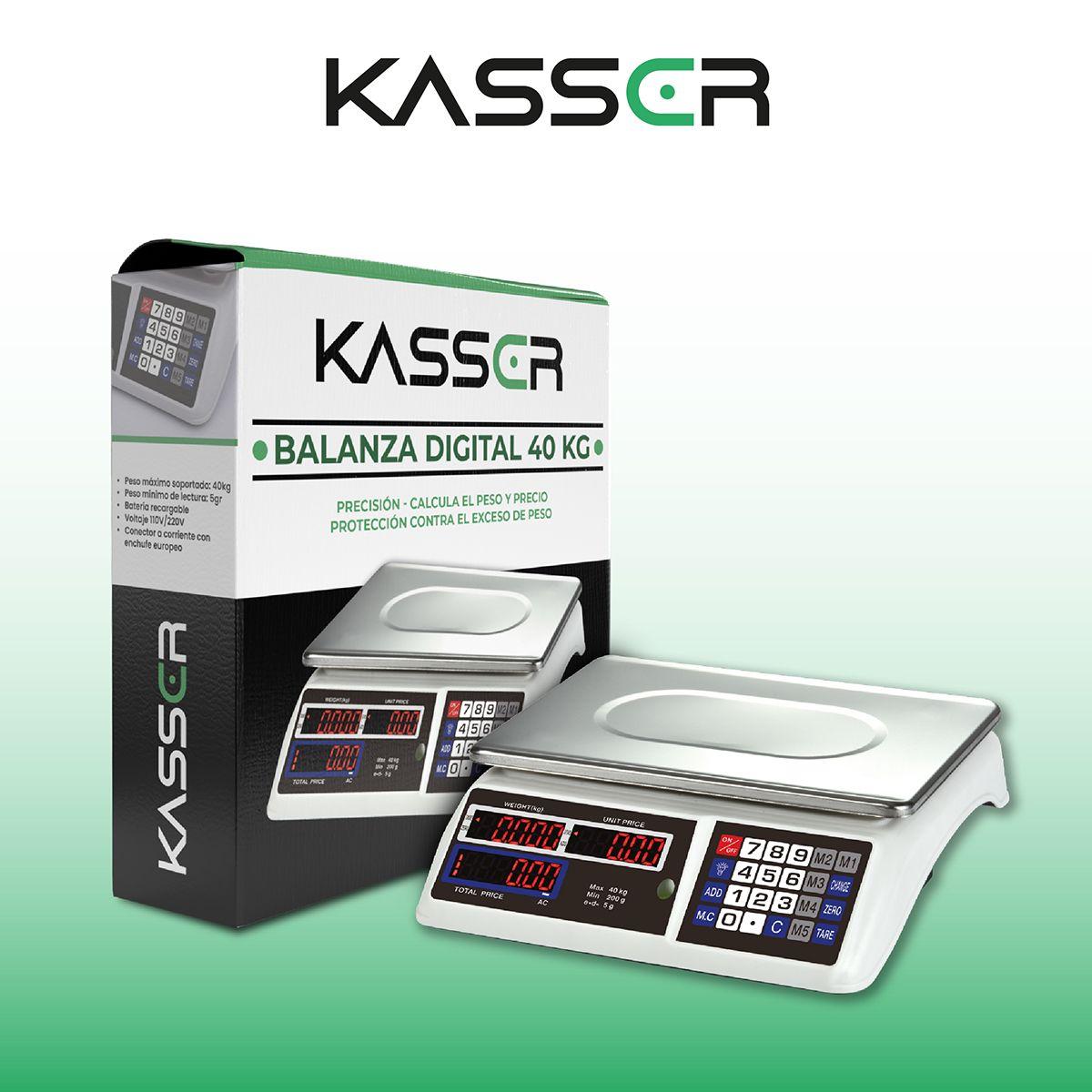 Balanza Digital Kasser Pesa 40 kilos Comercial Recargable-7