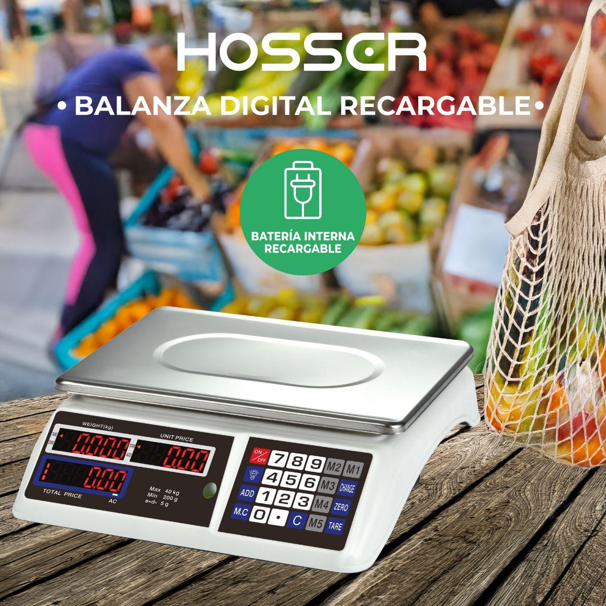 Balanza Digital Kasser Pesa 40 kilos Comercial Recargable-7