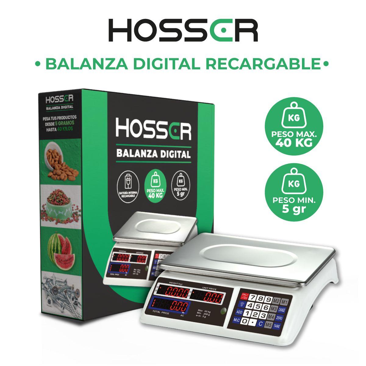 Balanza Digital Kasser Pesa 40 kilos Comercial Recargable-8