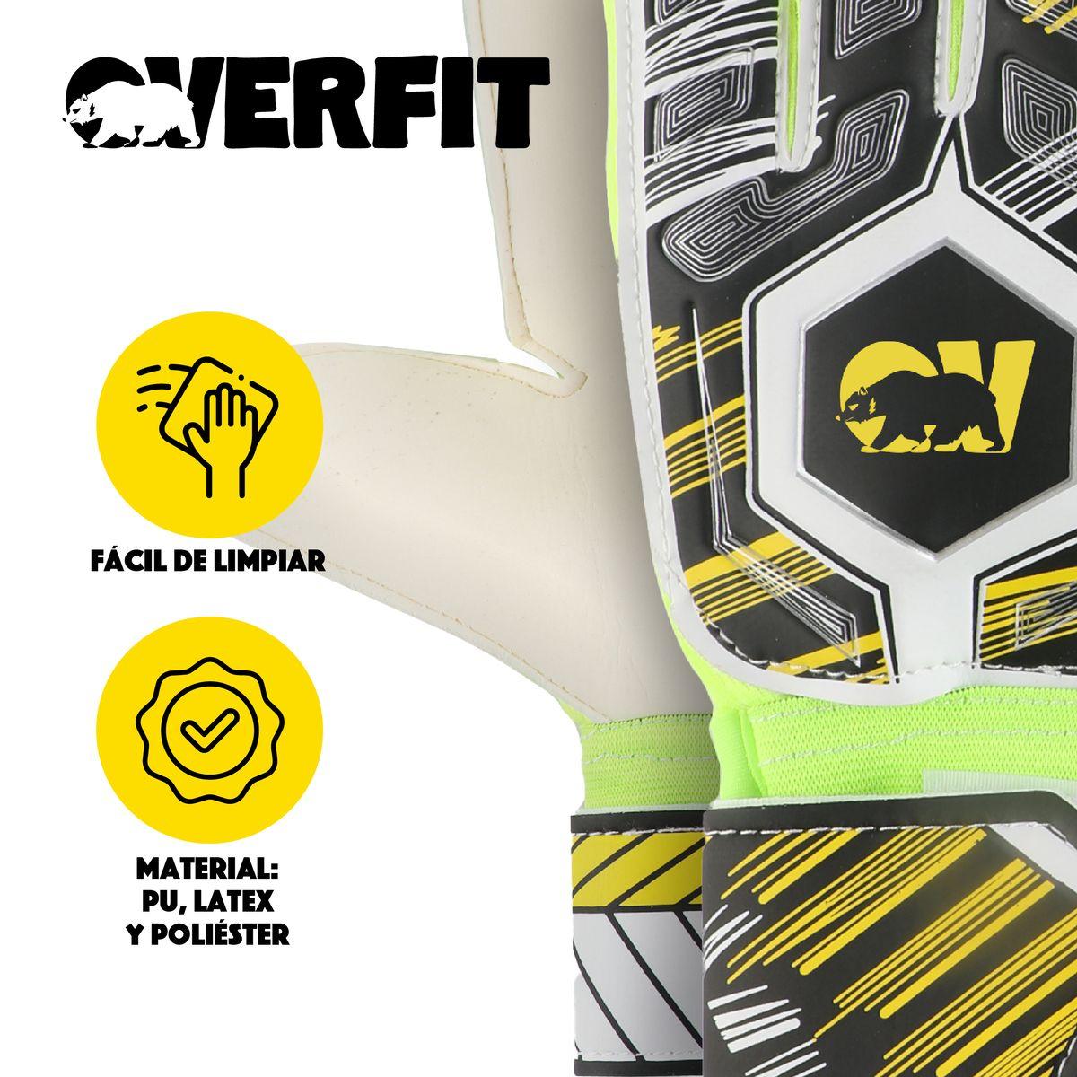 Guantes de Arquero Futbol Overfit Ferula Antideslizante Pro Verde L-3