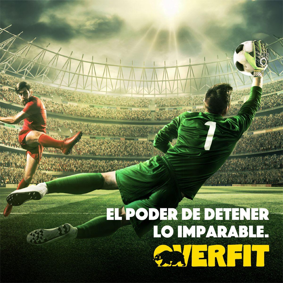 Guantes de Arquero Futbol Overfit Ferula Antideslizante Pro Verde L-7