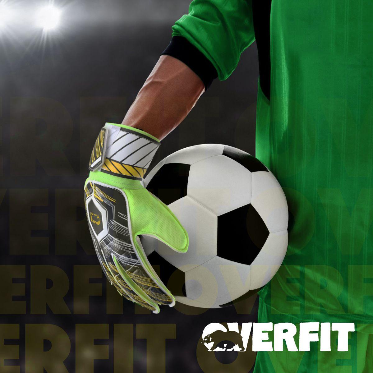 Guantes de Arquero Futbol Overfit Ferula Antideslizante Pro Verde L-8