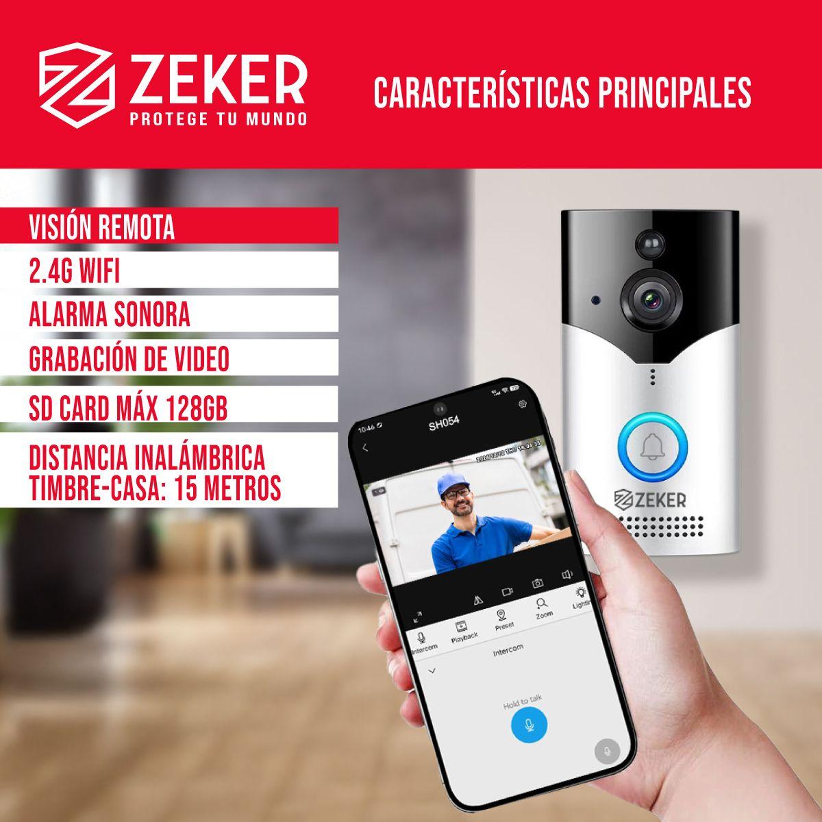 Timbre Inalambrico De Seguridad Inteligente Zeker-4