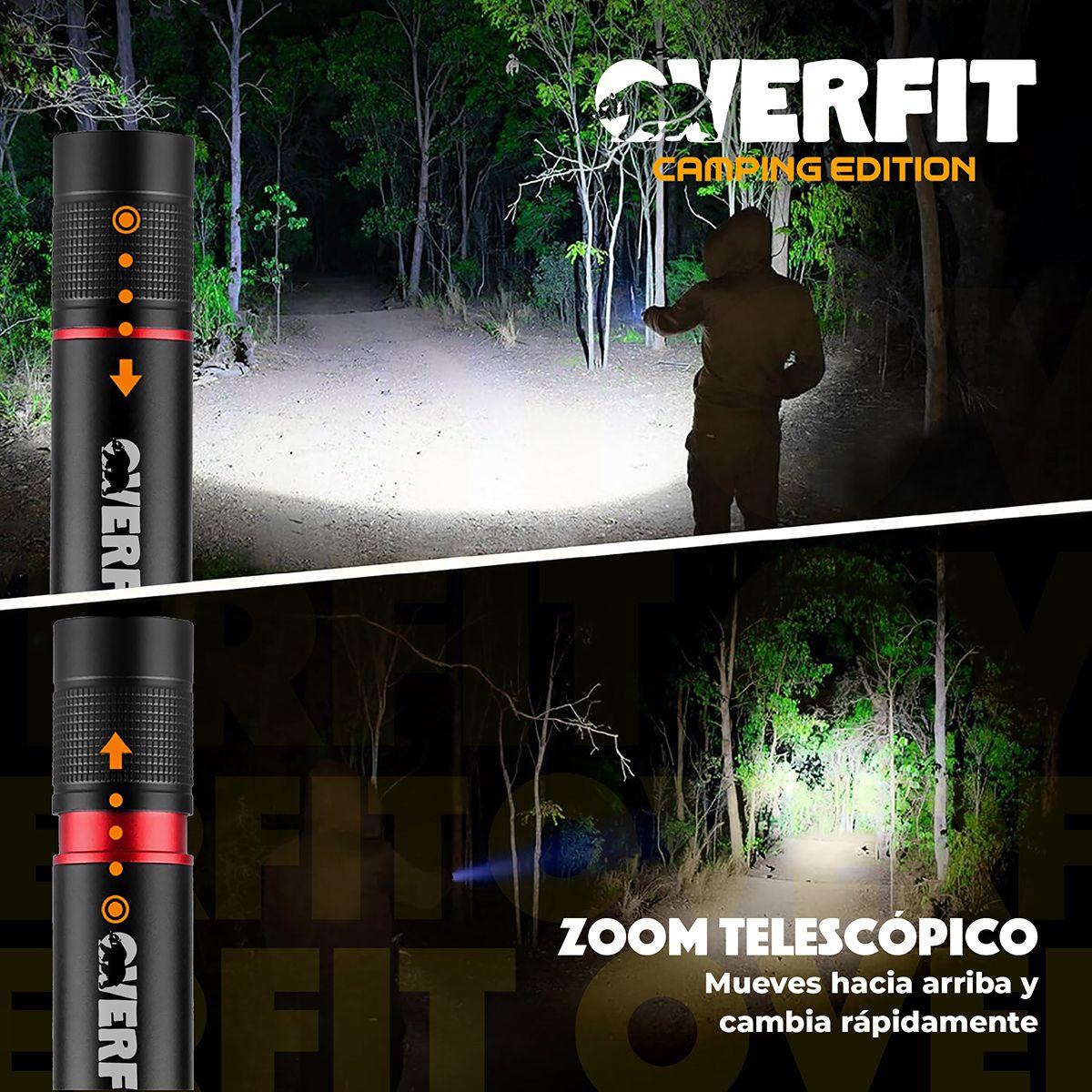 Linterna Led Largo Alcance De Bolsillo Overfit Recargable-3