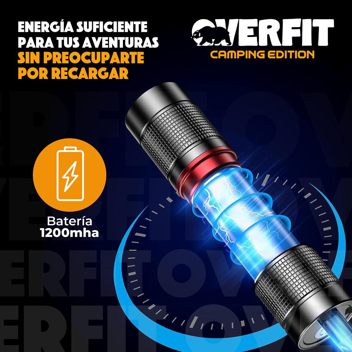 Linterna Led Largo Alcance De Bolsillo Overfit Recargable-4