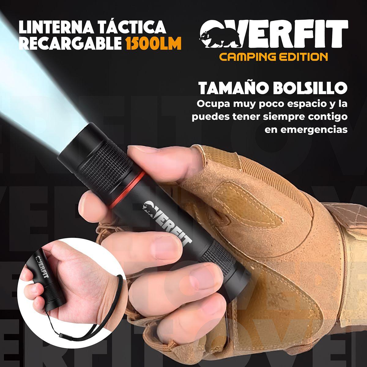 Linterna Led Largo Alcance De Bolsillo Overfit Recargable-5