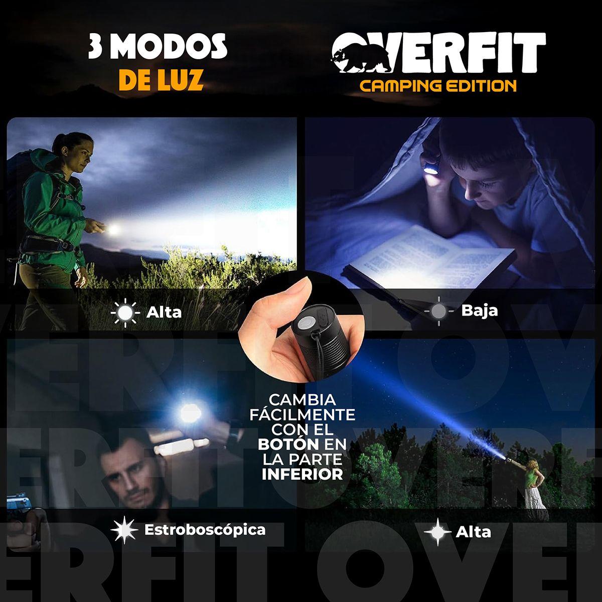 Linterna Led Largo Alcance De Bolsillo Overfit Recargable-8